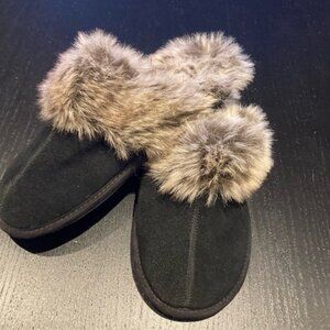 Women's Tootsies Slippers Size 8 Black Grey